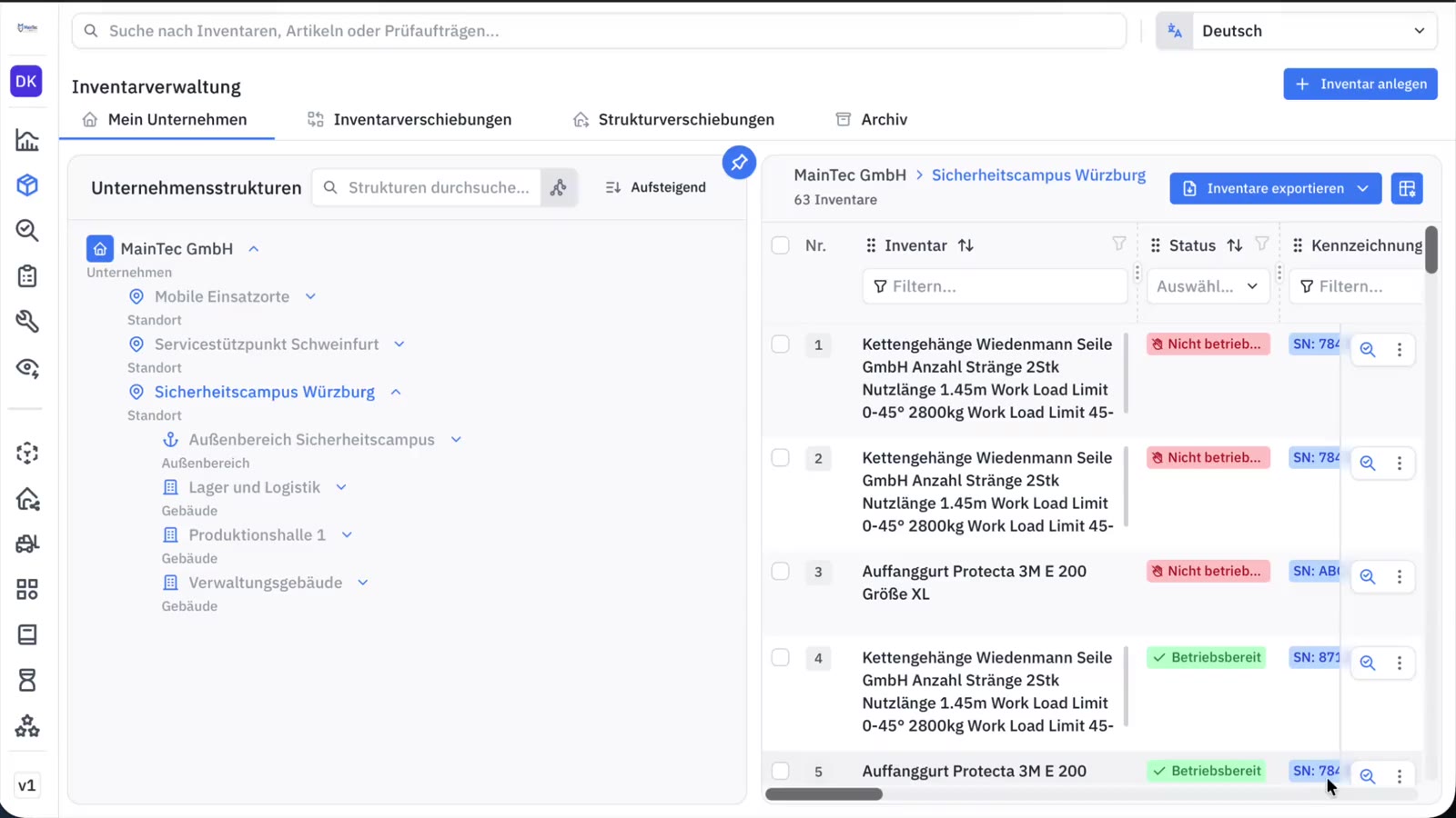 Unterweisungen in tagIDeasy auf dem Tablet