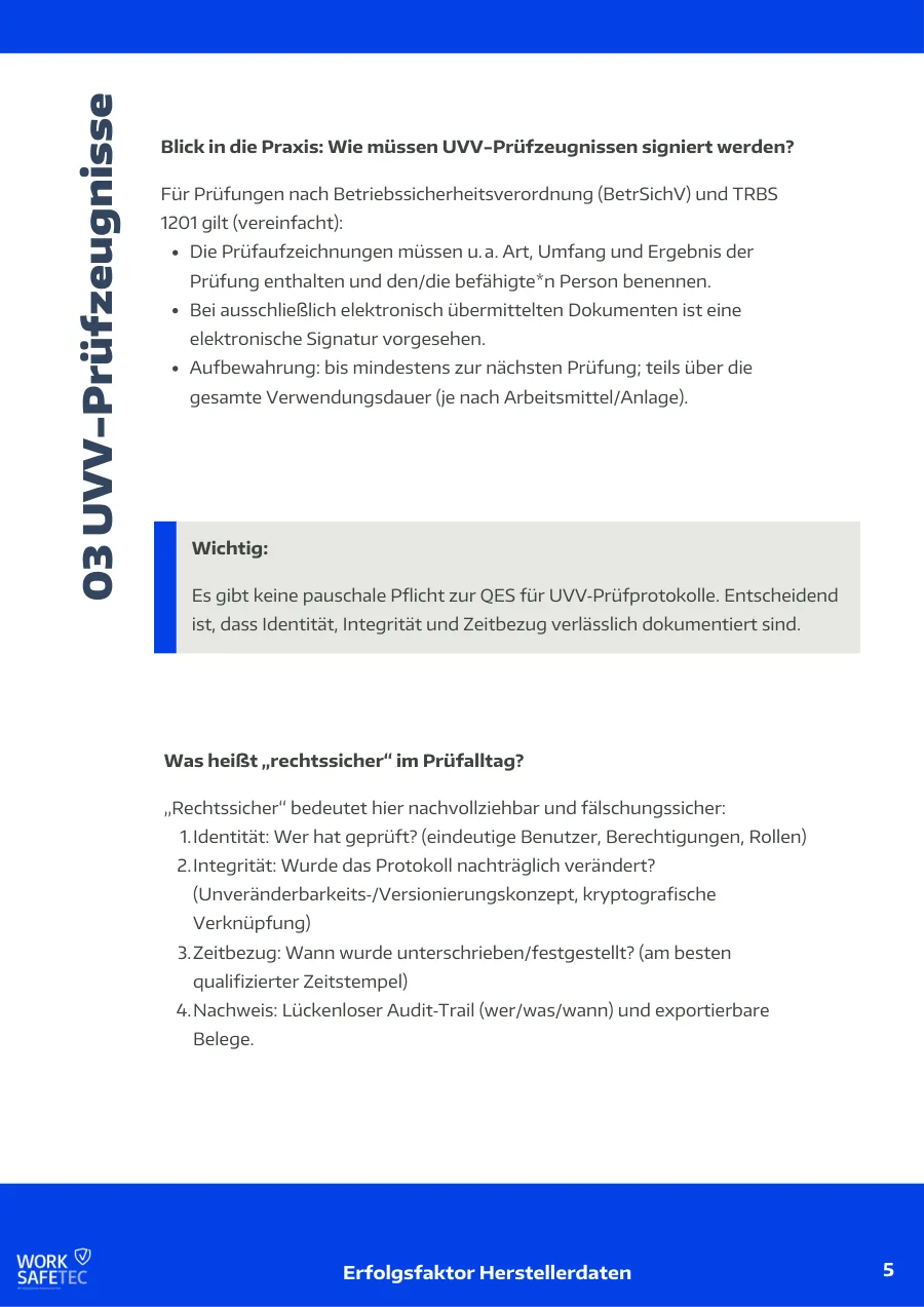 Seite 5 des Whitepapers: UVV-Prüfzeugnisse in der Praxis