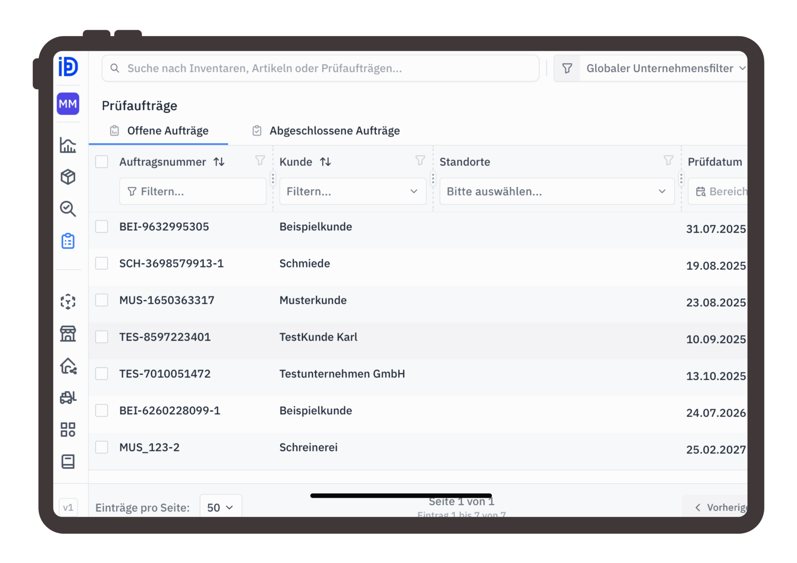 Prüfaufträge tagIDeasy